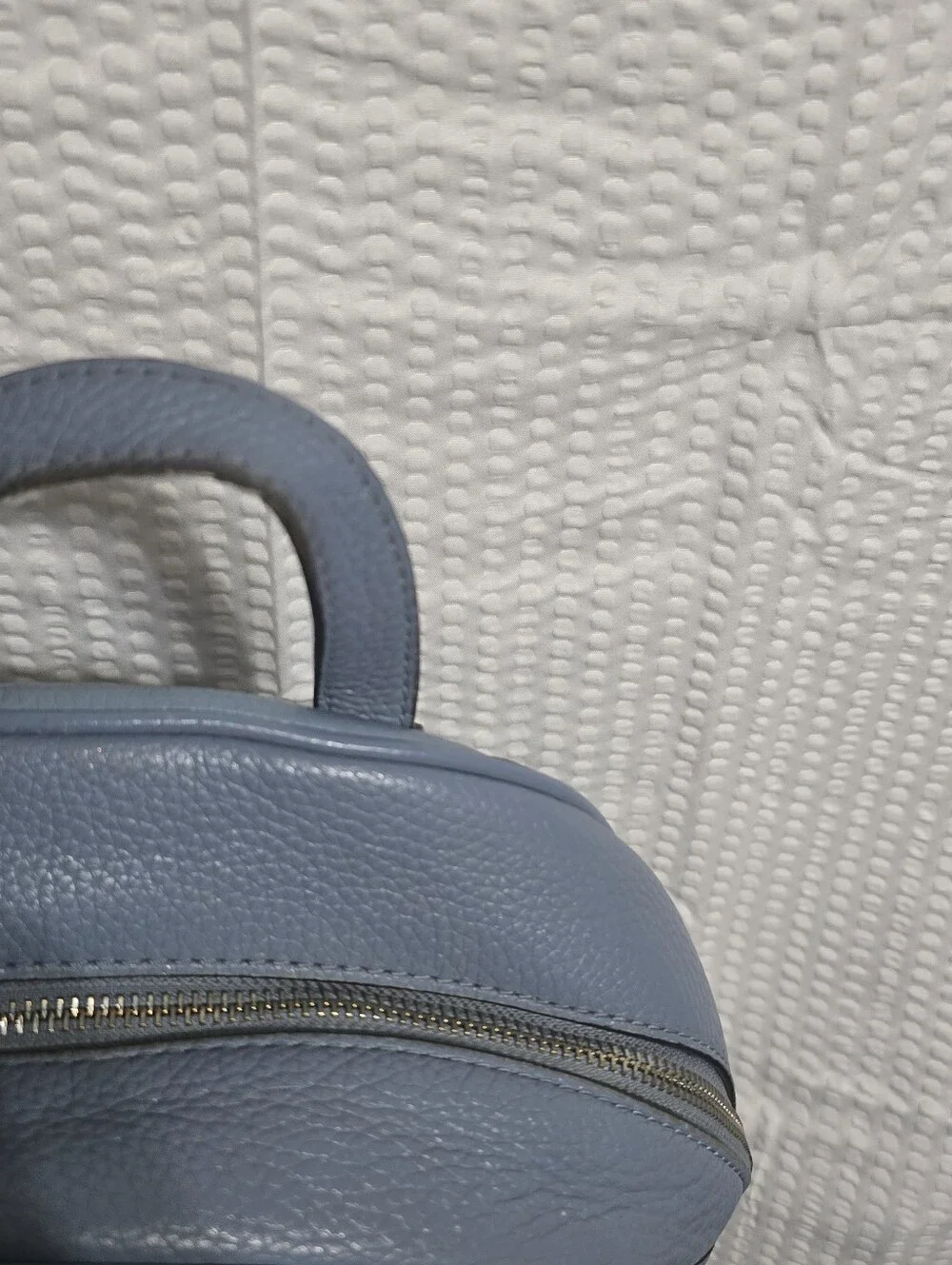 Michael Kors Powder Blue Pebbled Leather Backpack